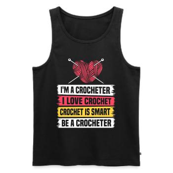 Crochet Lover Crocheting - I'm A Crocheter I Love - Männer Premium Bio Tank Top - Schwarz - Vorne - AI Model Male 178 light (178cm)