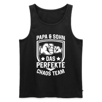 Dad & Son the Perfect Chaos Team - Father's Day Daddy - Men's Premium Organic Tank Top - black - Front - Michal (187cm)