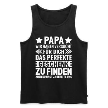 Fête des pères Idées cadeaux pour la fête des pères Papa Fête des pères Sp - Débardeur bio Premium Homme - noir - Devant - Michal (187cm)