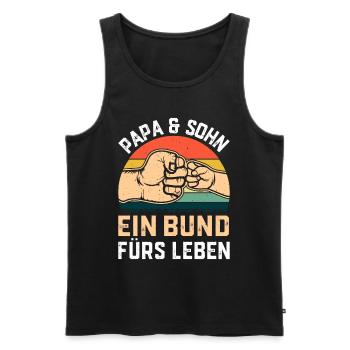 Father's Day Ideas - Dad & Son a Bond for Life - Men's Premium Organic Tank Top - black - Front - Michal (187cm)