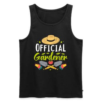 Landscaper Hobby Gardener Gardening - Official Gar - Men's Premium Organic Tank Top - black - Front - Michal (187cm)