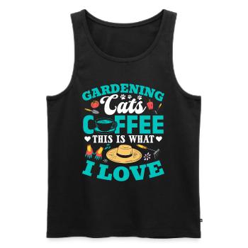 Gardening Cats Coffee This Is What I Love - Landsc - Men's Premium Organic Tank Top - black - Front - Michal (187cm)