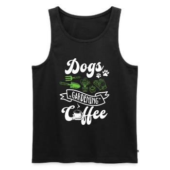 Dogs Gardening Coffee - Hobby Gardener & Cat Lover - Men's Premium Organic Tank Top - black - Front - Michal (187cm)