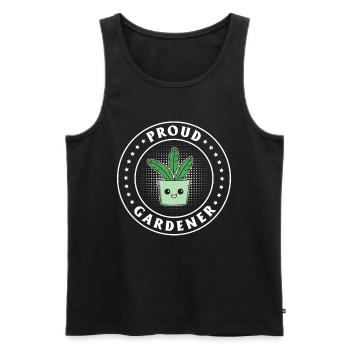 Gardening Funny Garden Plant - Proud Gardener - Männer Premium Bio Tank Top - Schwarz - Vorne - AI Model Male 178 light (178cm)