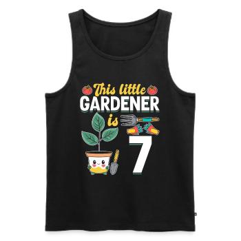 This little Gardener is 7 Years - Kids Gardener - Männer Premium Bio Tank Top - Schwarz - Vorne - Michal (187cm)