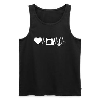 Sewing Heartbeat Heart Sewing Lover Sewing - Männer Premium Bio Tank Top - Schwarz - Vorne - Michal (187cm)