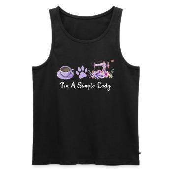 I’m A Simple Lady - Amoureux des chats Amoureux de la couture - Débardeur bio Premium Homme - noir - Devant - Michal (187cm)