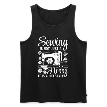 Sewing is not just a hobby it is a lifestyle - Sew - Men's Premium Organic Tank Top - black - Front - AI Model Male 178 light (178cm)