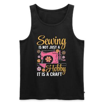 Sewing is not just a hobby it is a craft - Sewing - Men's Premium Organic Tank Top - black - Front - AI Model Male 178 light (178cm)