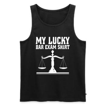 My luck at the bar exam - Men's Premium Organic Tank Top - black - Front - AI Model Male 178 light (178cm)