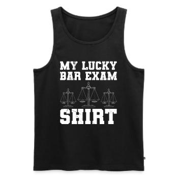 My luck at the bar exam - Men's Premium Organic Tank Top - black - Front - AI Model Male 178 light (178cm)