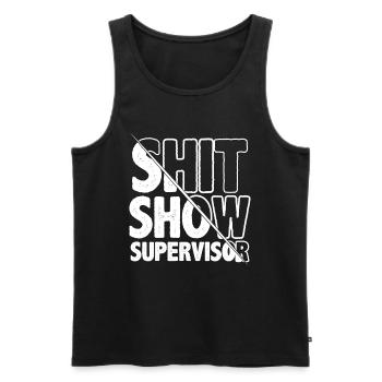 Shit Show Supervisor - Men's Premium Organic Tank Top - black - Front - AI Model Male 178 light (178cm)