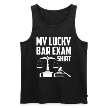 My luck at the bar exam - Men's Premium Organic Tank Top - black - Front - AI Model Male 178 light (178cm)