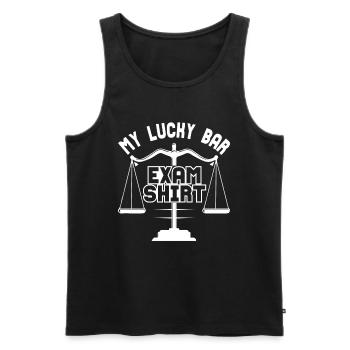 My luck at the bar exam - Men's Premium Organic Tank Top - black - Front - AI Model Male 178 light (178cm)