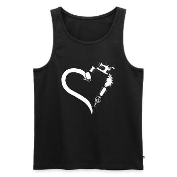 Sewing Lover Sewing Machine Sewing Heart - Männer Premium Bio Tank Top - Schwarz - Vorne - Michal (187cm)