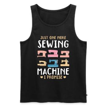 Juste une machine à coudre de plus, je vous le promets - Funny Sew - Débardeur bio Premium Homme - noir - Devant - AI Model Male 178 light (178cm)