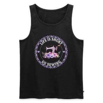 Life is short go Sewing - Sewing Machine Sewing Lo - Männer Premium Bio Tank Top - Schwarz - Vorne - Michal (187cm)