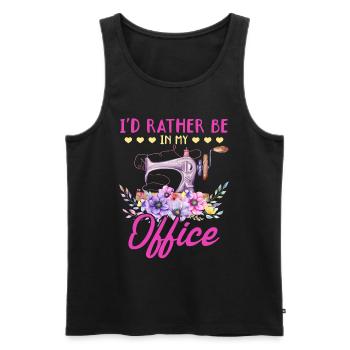 I'd rather be in my office - Seamstress Sewing Lov - Men's Premium Organic Tank Top - black - Front - Michal (187cm)