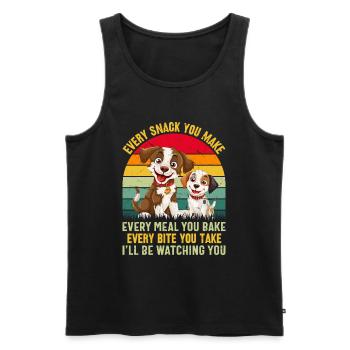 Hunde - Every snack you make i´ll be watching you! - Männer Premium Bio Tank Top - Schwarz - Vorne - Michal (187cm)