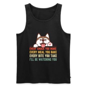 Hunde - Every snack you make i´ll be watching you! - Männer Premium Bio Tank Top - Schwarz - Vorne - Michal (187cm)
