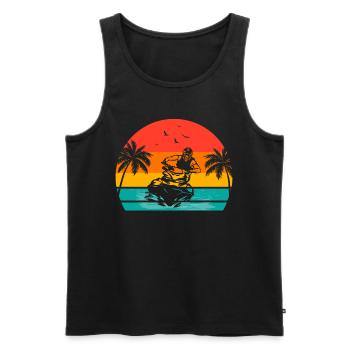 Jetskiing jet ski Jetski Lover Jetski Racing - Men's Premium Organic Tank Top - black - Front - AI Model Male 178 light (178cm)