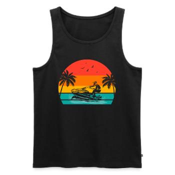Jetskiing jet ski Jetski Lover Jetski Racing - Men's Premium Organic Tank Top - black - Front - Michal (187cm)