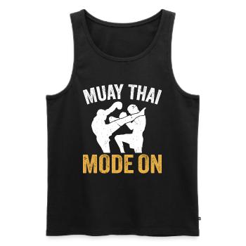 Mode Muay Thai activé - Muay Thai Fighter Thai Boxing - Débardeur bio Premium Homme - noir - Devant - Michal (187cm)