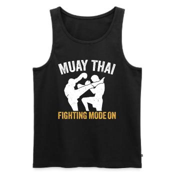 Muay Thai fighting Mode On - Muay Thai Fighter Tha - Men's Premium Organic Tank Top - black - Front - AI Model Male 178 light (178cm)