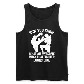 Muay Thai Martial arts - Awesome Muay Thai Fighter - Men's Premium Organic Tank Top - black - Front - Michal (187cm)
