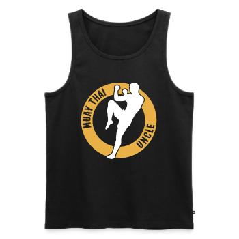 Oncle combattant de Muay Thai Oncle Muay Thai - Débardeur bio Premium Homme - noir - Devant - Michal (187cm)