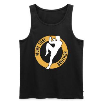 Frère combattant de Muay Thai Frère de Muay Thai - Débardeur bio Premium Homme - noir - Devant - Michal (187cm)