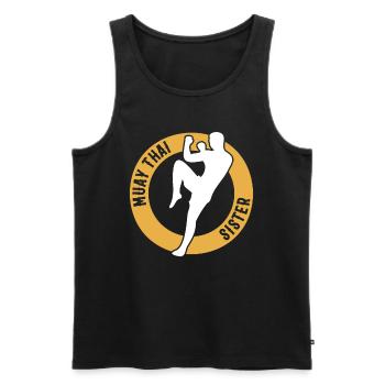 Sœur combattante de Muay Thai Sœur de Muay Thai - Débardeur bio Premium Homme - noir - Devant - Michal (187cm)