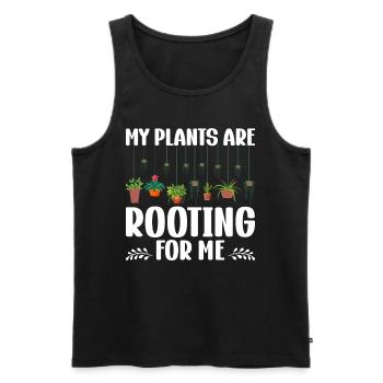 MY PLANTS ARE ROOTING FOR ME - Men's Premium Organic Tank Top - black - Front - Michal (187cm)