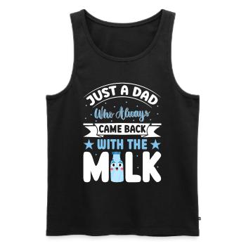 Juste un papa qui revenait toujours avec le lait - Débardeur bio Premium Homme - noir - Devant - Michal (187cm)