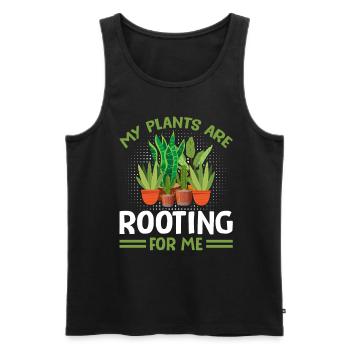 MES PLANTES M’ENCOURAGENT - Débardeur bio Premium Homme - noir - Devant - Michal (187cm)