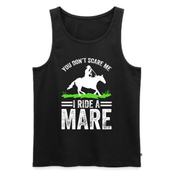 Du machst mir keine Angst, ich reite eine Stute! - Männer Premium Bio Tank Top - Schwarz - Vorne - Michal (187cm)