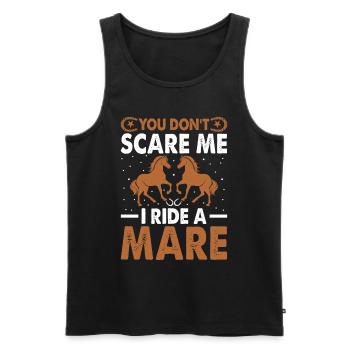 Du machst mir keine Angst, ich reite eine Stute! - Männer Premium Bio Tank Top - Schwarz - Vorne - Michal (187cm)