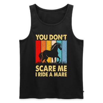 Du machst mir keine Angst, ich reite eine Stute! - Männer Premium Bio Tank Top - Schwarz - Vorne - Michal (187cm)