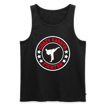 Crazy Karate Fighter - Karate Fighting Karate Figh - Männer Premium Bio Tank Top - Schwarz - Vorne - Michal (187cm)