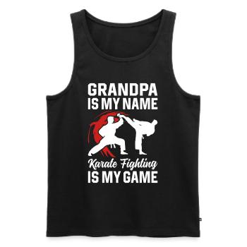 Grandpa is my name Karate fighting is my game - Ka - Men's Premium Organic Tank Top - black - Front - Michal (187cm)
