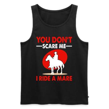 Du machst mir keine Angst, ich reite eine Stute! - Männer Premium Bio Tank Top - Schwarz - Vorne - Michal (187cm)