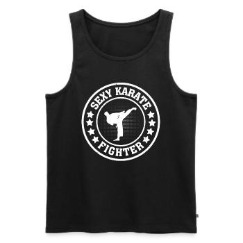 Sexy Karate Fighter - Karate Fighter Karate - Männer Premium Bio Tank Top - Schwarz - Vorne - AI Model Male 178 light (178cm)
