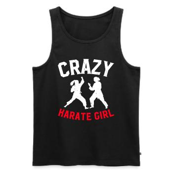 Crazy Karate Girl Karate Fighter - Männer Premium Bio Tank Top - Schwarz - Vorne - Michal (187cm)