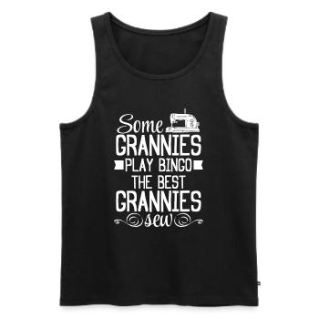 Some grannies play bingo the best grannies sew - S - Männer Premium Bio Tank Top - Schwarz - Vorne - AI Model Male 178 light (178cm)
