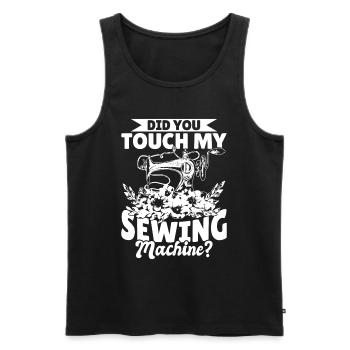 Avez-vous touché à ma machine à coudre - Funny Sewing - Débardeur bio Premium Homme - noir - Devant - Michal (187cm)