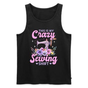 C’est ma chemise de couture folle Funny Sewing Lover - Débardeur bio Premium Homme - noir - Devant - AI Model Male 178 light (178cm)