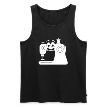Funny Sewing Male sewing machine - Männer Premium Bio Tank Top - Schwarz - Vorne - Michal (187cm)