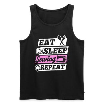 Sewing Lover Seamstress - Eat Sleep Sewing Repeat - Männer Premium Bio Tank Top - Schwarz - Vorne - Michal (187cm)