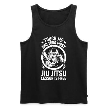 Touch me et votre première leçon de Jiu Jitsu est gratuite - - Débardeur bio Premium Homme - noir - Devant - Michal (187cm)