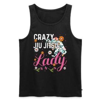 Fille de Jiu Jitsu Brésilien - Dame Folle de Jiu Jitsu - Débardeur bio Premium Homme - noir - Devant - Michal (187cm)